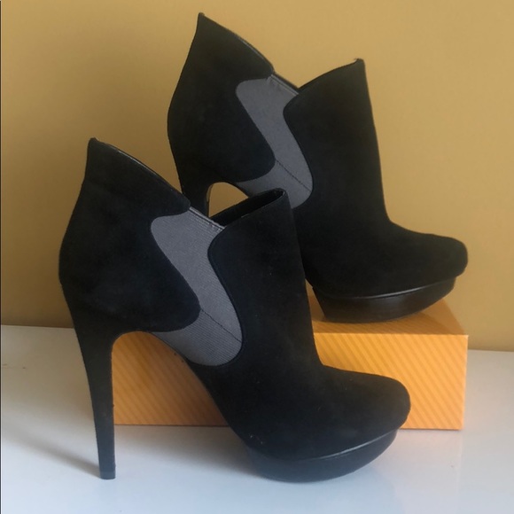 Black Suede 6inch platform booties - Picture 3 of 5